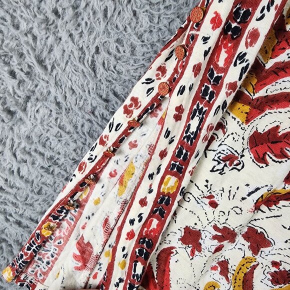 Soft Surroundings Dress Womens Large Brown Fall Print Button Side Knit Dress - Picture 2 of 11